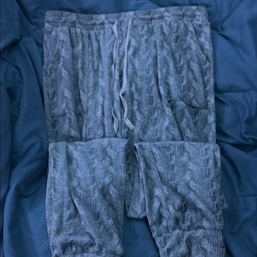 Gray Patterned Pants - image 1